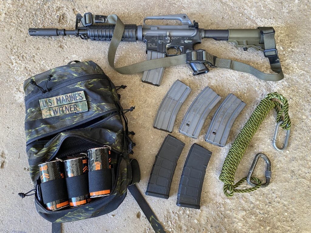 My personal loadout for the CAR-15 commando rifle.
