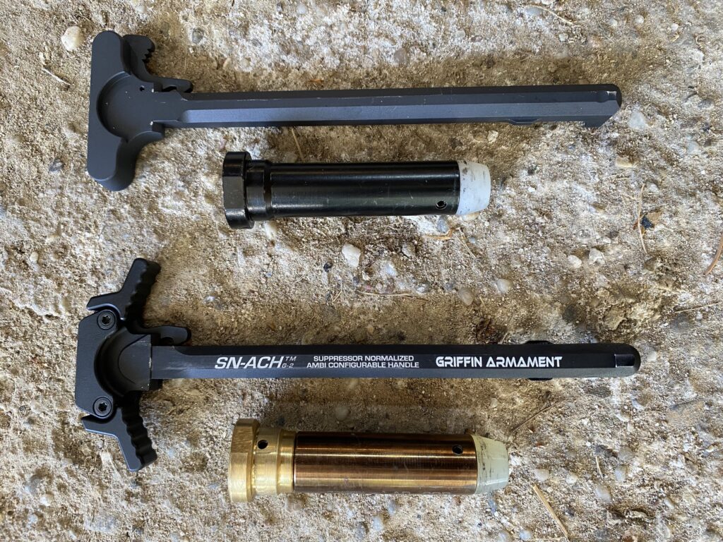 CAR-15 buffer and charging handle setup